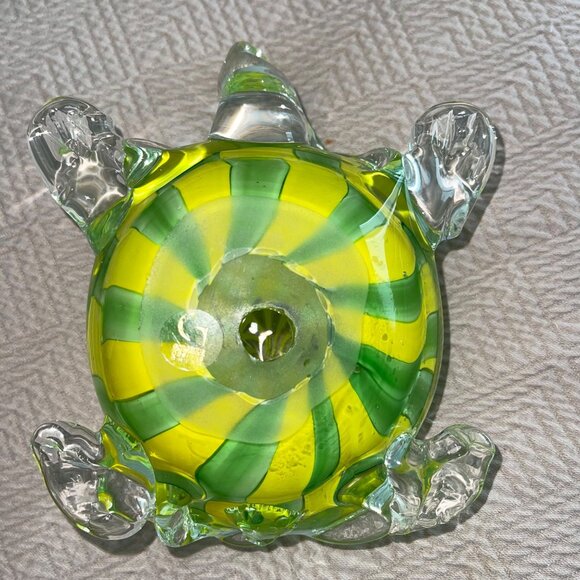 Gorgeous Designs Heavy Blown Glass Turtle Green Hollow Decorative Collectible - Picture 5 of 7